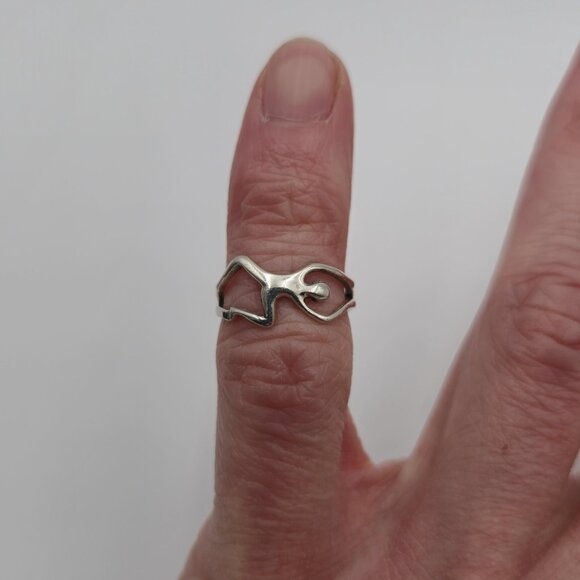 Size 3.25 Sterling Silver Human Shape Open Toe Ring A2641 - Picture 2 of 7